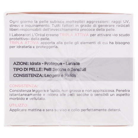 L'Oréal Paris Tripla Attiva Pelli Secche o Sensibili Crema idratante protettiva 50 ml